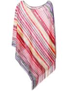 Missoni - Striped Poncho - Women - Nylon/viscose/metallized Polyester - One Size, Pink/purple, Nylon/viscose/metallized Polyester