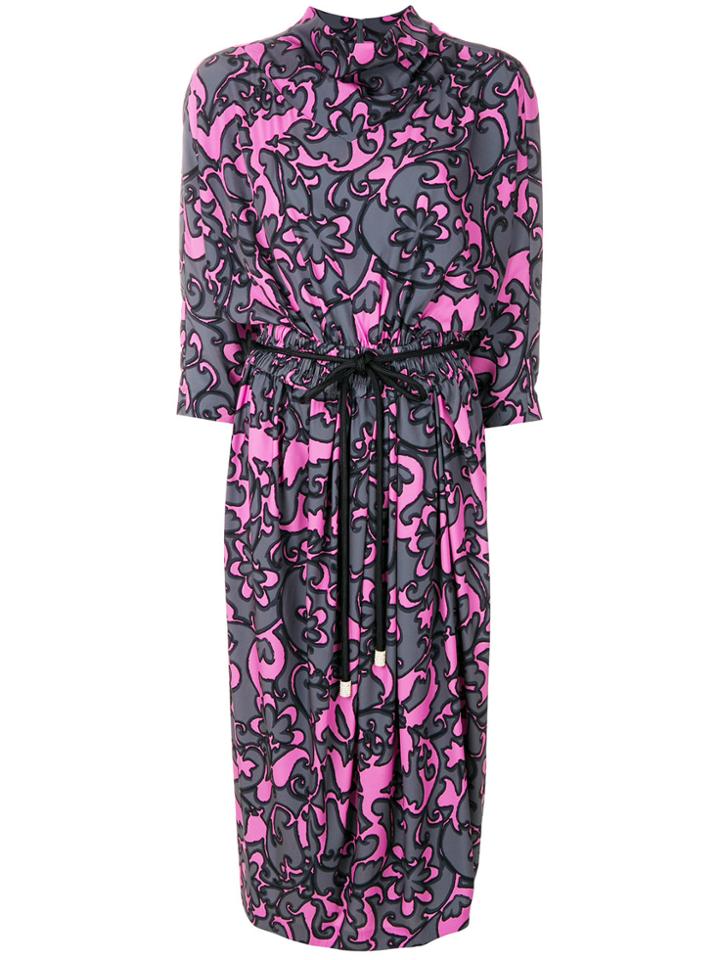 Marc Jacobs Printed Tie Waist Dress - Grey