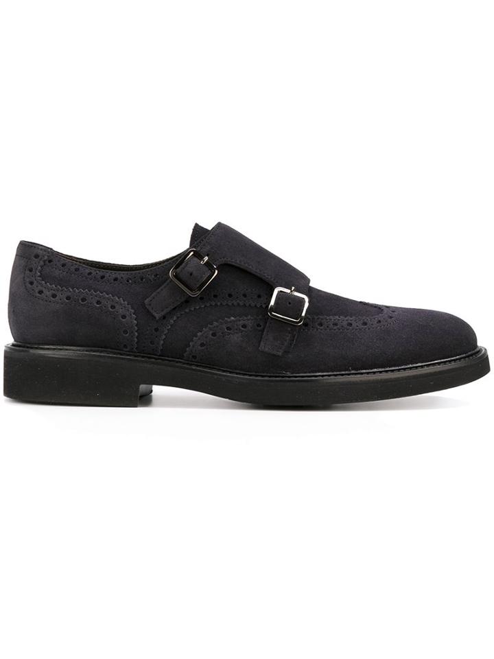 Canali Double Buckle Monk Shoes