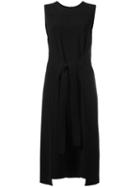 Theory Tie-waist Midi Dress, Women's, Size: 8, Black, Polyester/triacetate