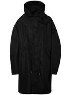 Burberry Detachable Hood Monogram Technical Nylon Parka - Black