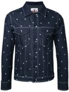 Education From Youngmachines Stars Print Denim Jacket, Men's, Size: 1, Blue, Cotton/polyurethane