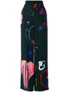 Paul Smith - Printed Wide-leg Trousers - Women - Viscose - 40, Green, Viscose
