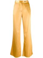 Acne Studios Satin Flared Trousers - Yellow