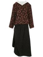 Comme Des Garçons Vintage Swirling Fleur Skirt Suit - Brown
