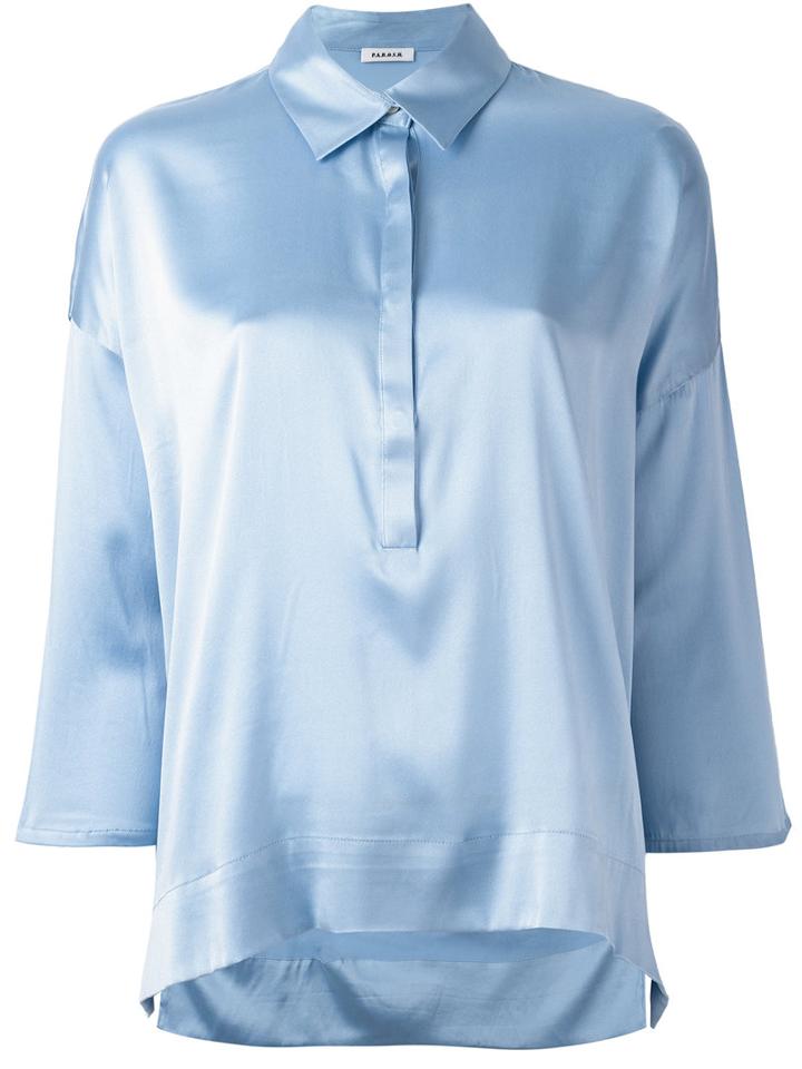 P.a.r.o.s.h. Safira Shirt, Women's, Size: Medium, Blue, Silk/spandex/elastane