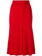Cashmere In Love Cashmere Front Slit Skirt - Red