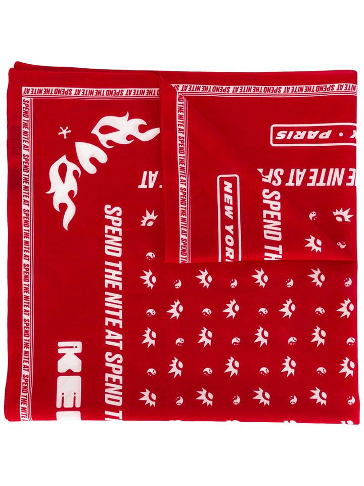 Kenzo - Printed Scarf - Women - Cotton - One Size, Red, Cotton
