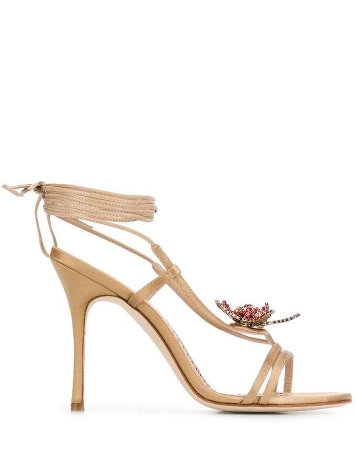 Manolo Blahnik Starfish Wrap Sandal - Brown