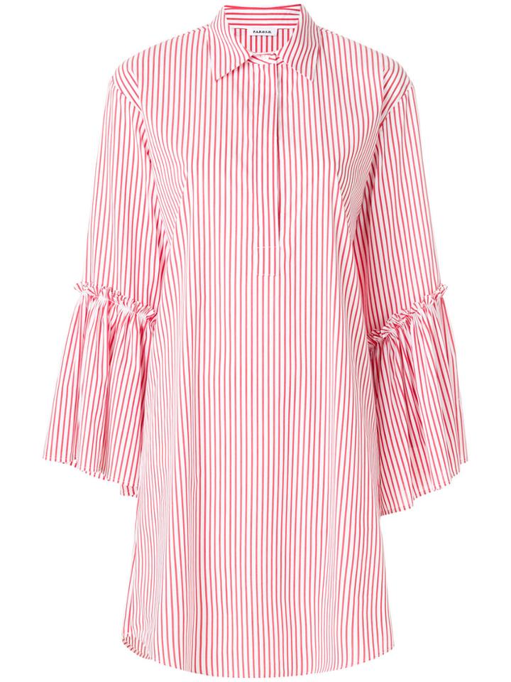 P.a.r.o.s.h. Striped Fitted Shirt Dress - White