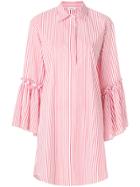 P.a.r.o.s.h. Striped Fitted Shirt Dress - White