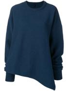 Unravel Project Asymmetric Knitted Jumper - Blue