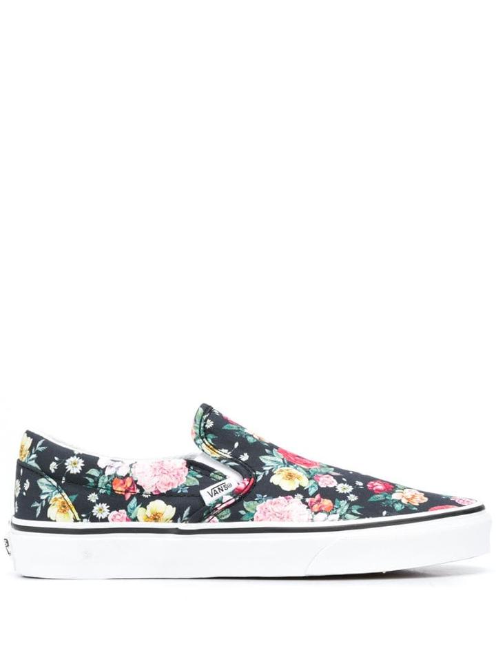 Vans Floral Slip-on Sneakers - Black