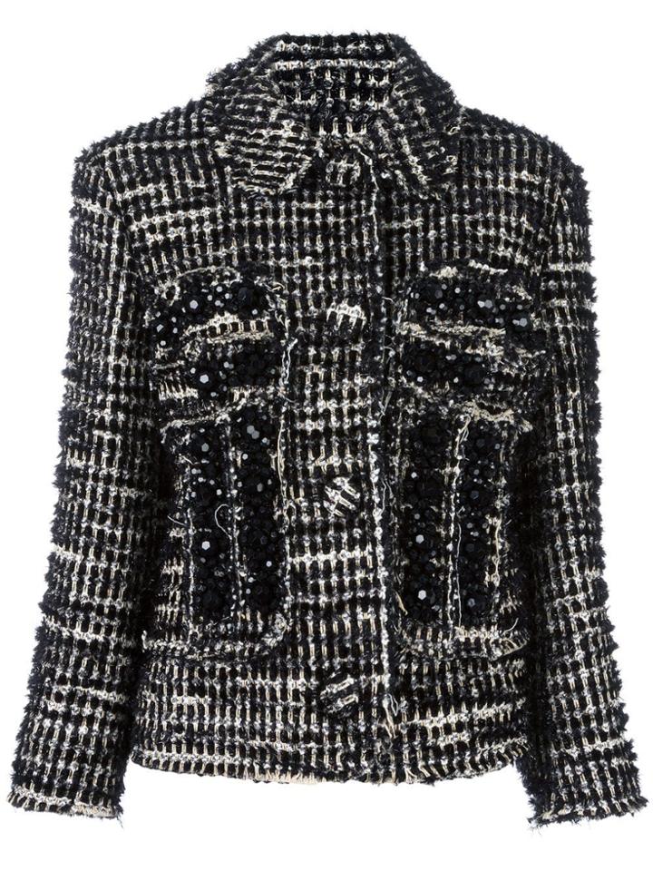 Simone Rocha Woven Cropped Jacket - Black