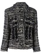 Simone Rocha Woven Cropped Jacket - Black