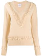 Barrie V-neck Knitted Jumper - Brown