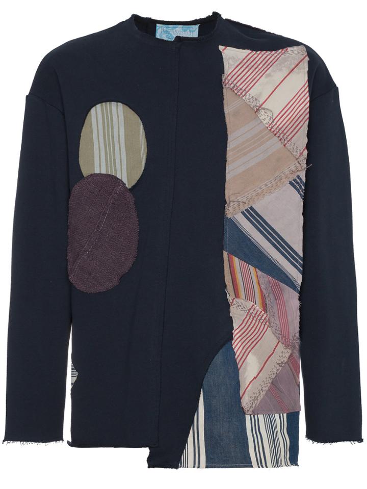 By Walid Patchwork Jersey Sweatshirt - Blue