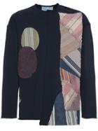 By Walid Patchwork Jersey Sweatshirt - Blue