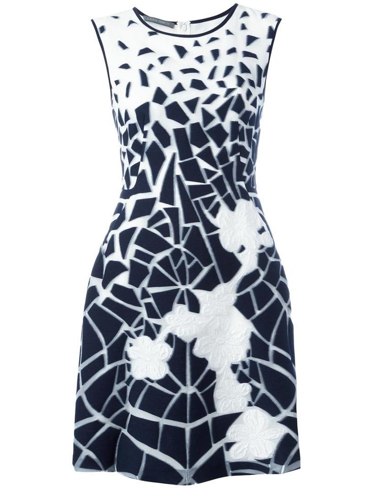 Alberta Ferretti Printed Fitted Dress, Women's, Size: 46, White, Cotton/silk/polyamide/other Fibers