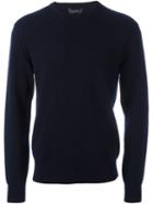 Joseph Fine Knit Jumper, Men's, Size: Large, Blue, Cashmere