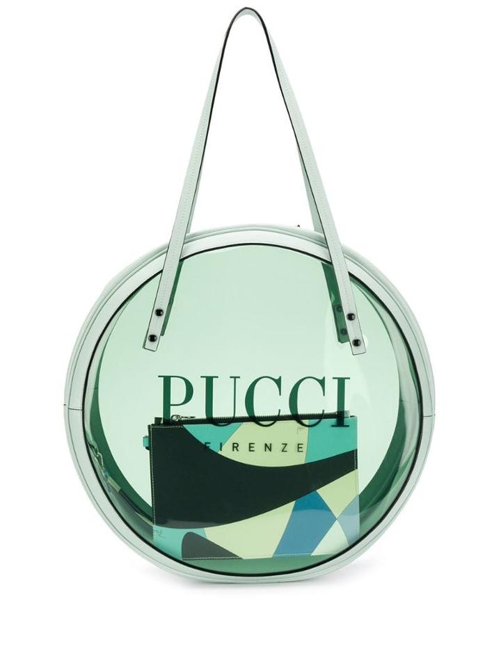 Emilio Pucci Mint Round Vinyl Tote - Green