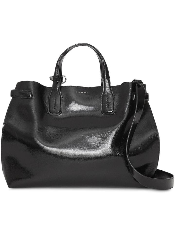 Burberry The Medium Soft Leather Banner - Black