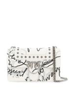 Pinko Logo Print Shoulder Bag - White