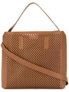 Furla - Perforated Top Handle Bag - Women - Calf Leather - One Size, Brown, Calf Leather