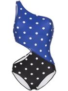 Araks Emlar Two-tone Polka Dot Cut-out Swimsuit - Blue