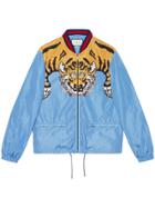 Gucci Tiger Print Lightweight Jacket - Blue