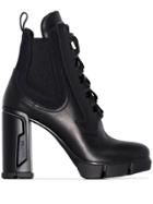 Prada Lace-up 110mm Military Ankle Boots - Black