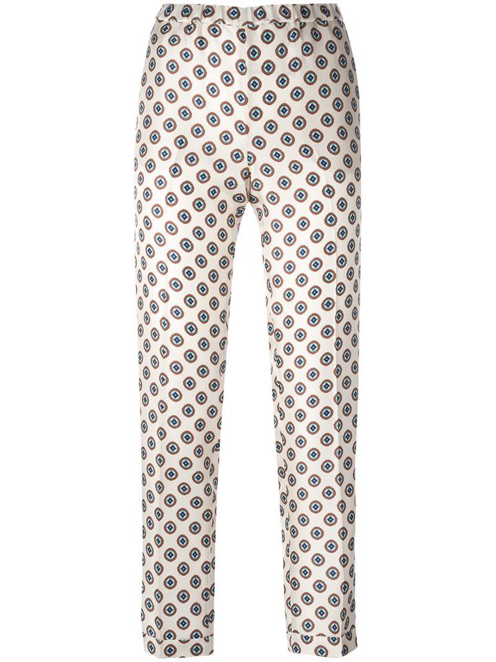 Alberto Biani Patterned Trousers, Women's, Size: 44, Nude/neutrals, Silk