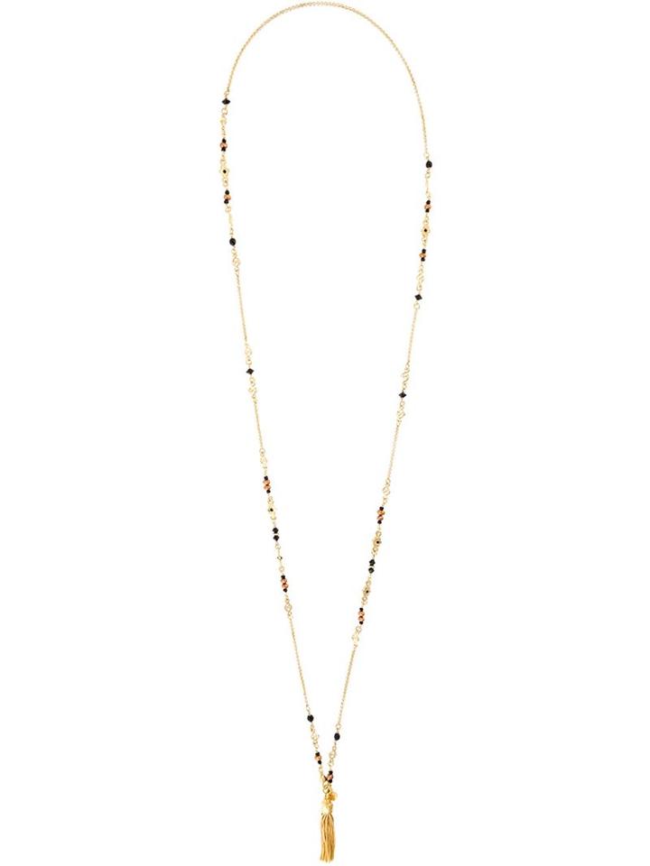 Gas Bijoux Tassel Lariat Necklace, Women's, Metallic
