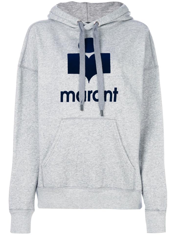 Isabel Marant Étoile - Logo Print Hoodie - Women - Cotton/polyamide/polyester - 34, Grey, Cotton/polyamide/polyester
