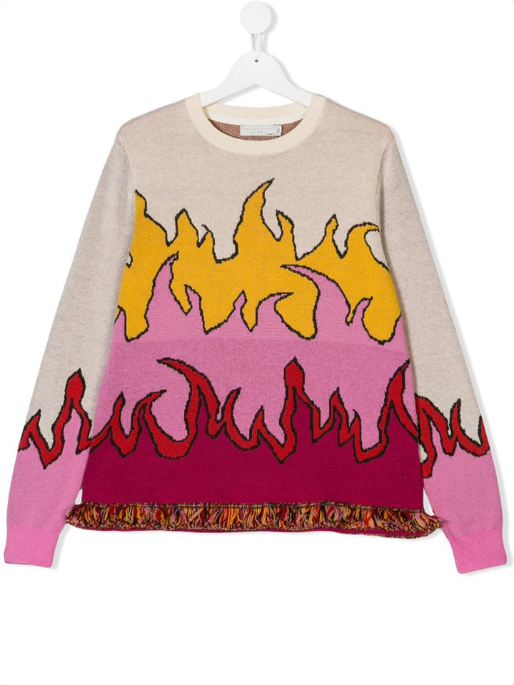 Stella Mccartney Kids Teen Jacquard Knit Sweater - Pink & Purple