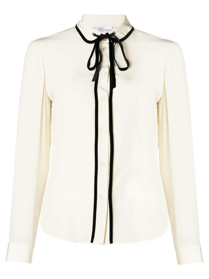 Red Valentino Contrast Long-sleeve Blouse - White