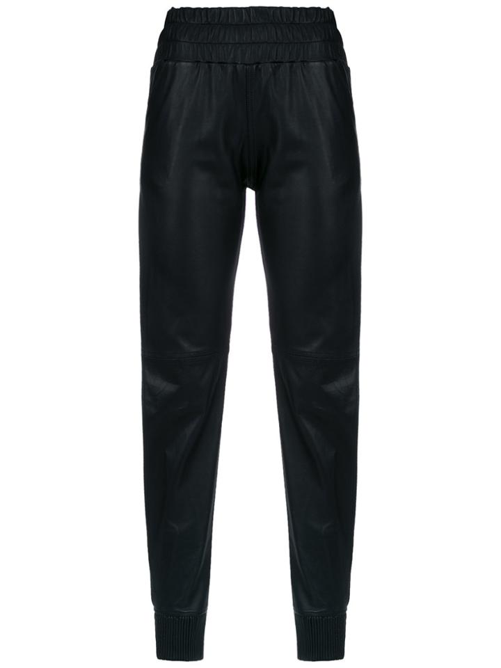 Andrea Bogosian Panelled Leather Trousers - Black