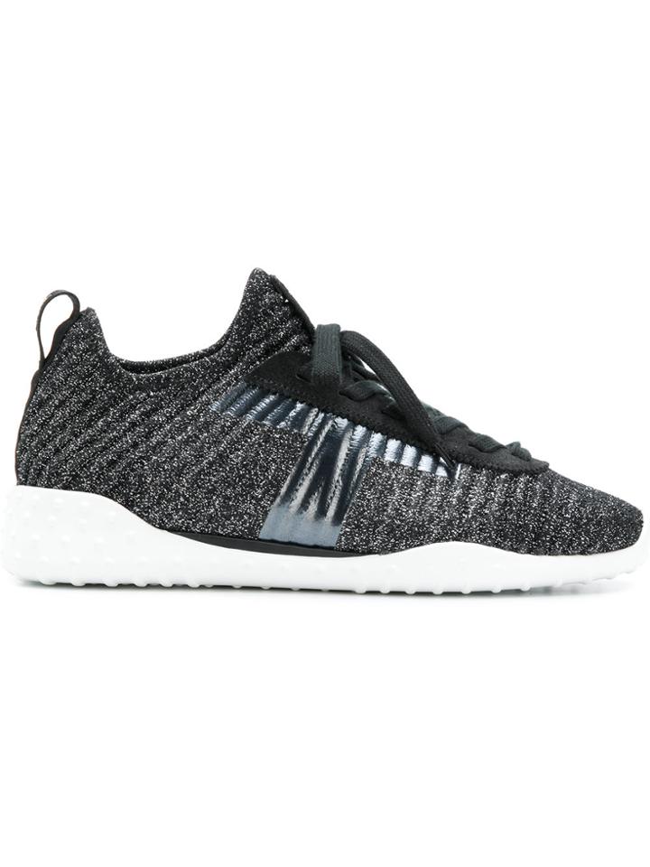 Tod's Lace-up Knit Sneakers - Black