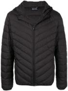 Ea7 Emporio Armani Quilted Hooded Jacket - Black