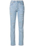 Forte Dei Marmi Couture Pearl Embellished Jeans - Blue