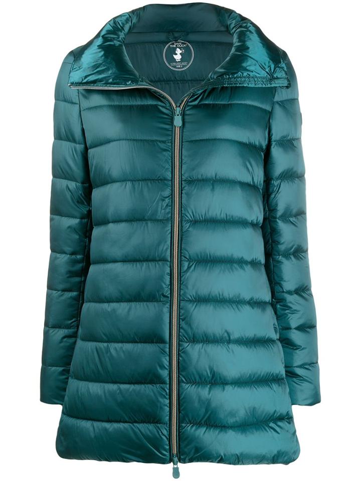 Save The Duck Padded Zip-front Coat - Green