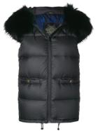 Mr & Mrs Italy Trimmed Puffer Vest - Black