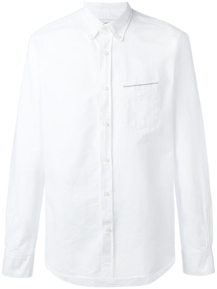 Officine Generale Shirt With Trimmed Pocket, Men's, Size: Large, White, Cotton