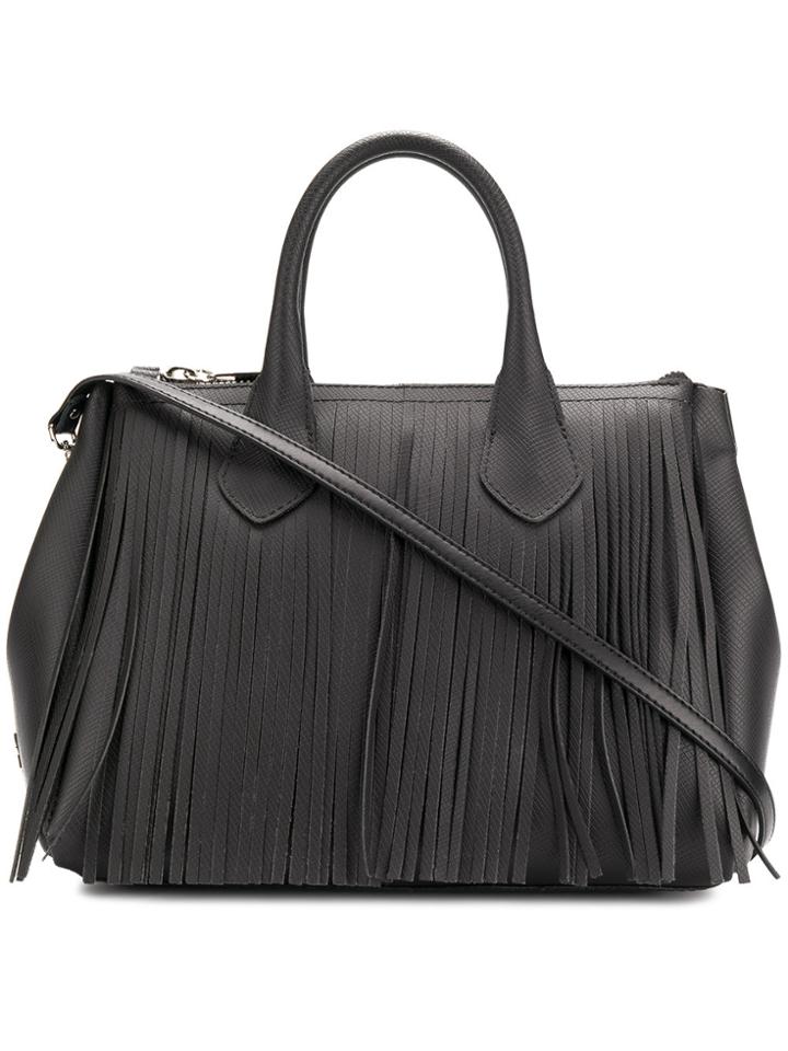 Gum Small Fringed Tote - Black