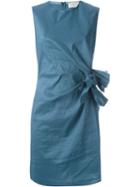 Lanvin Bow Detail Dress, Women's, Size: 36, Blue, Linen/flax/polyamide/spandex/elastane