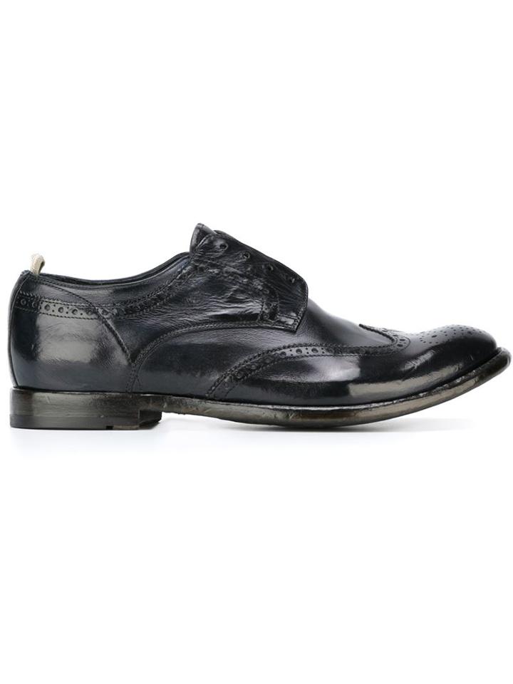 Officine Creative Laceless Brogues, Men's, Size: 43, Blue, Leather