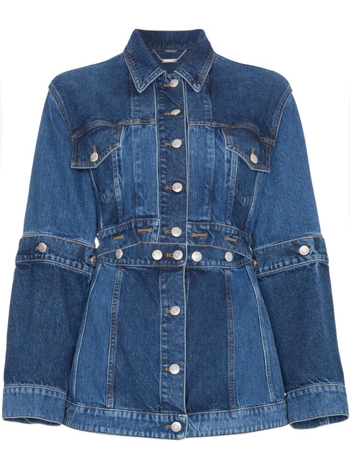 Alexander Mcqueen Deconstructed Denim Jacket - Blue