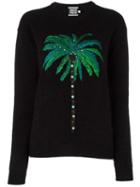 Fausto Puglisi Palm Tree Embroidery Jumper, Women's, Size: 40, Black, Angora/wool/polyamide