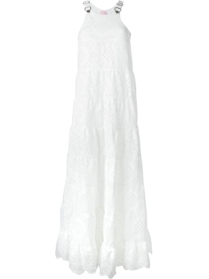 Giamba Lace Maxi Dress - White
