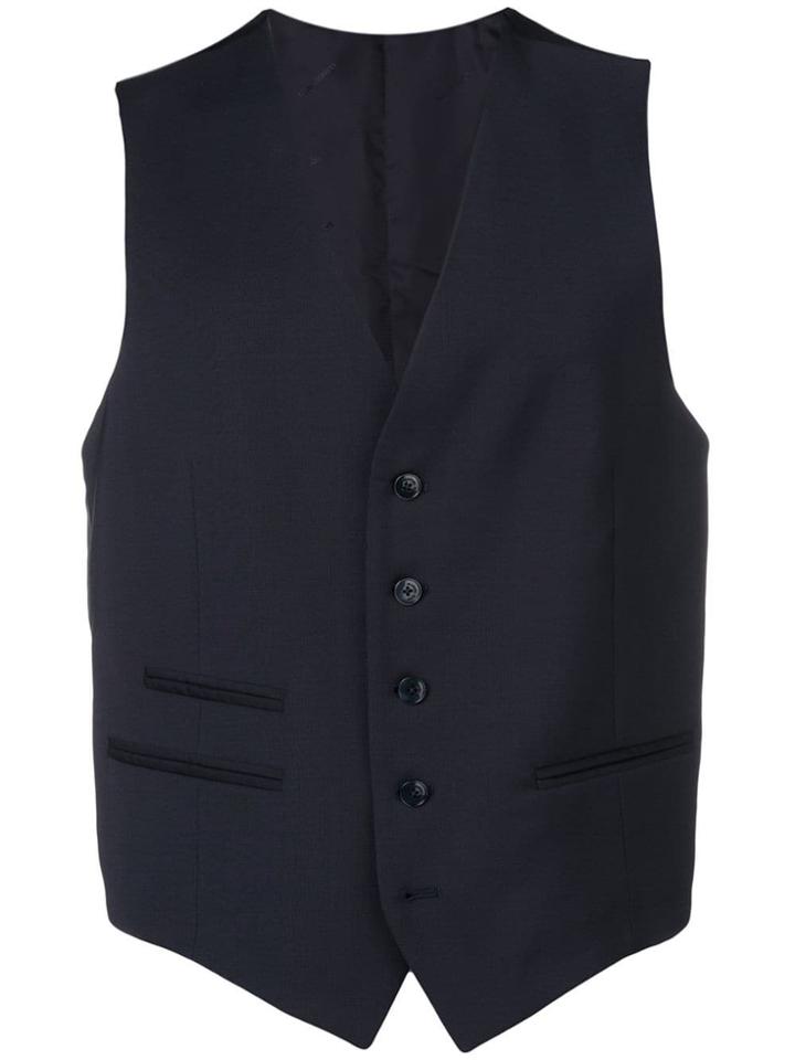 Manuel Ritz Button Front Waistcoat - Blue